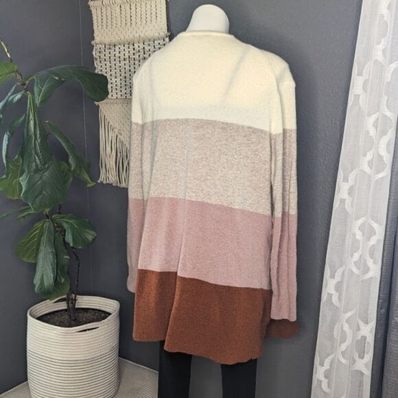Madewell Ryder Stripe Cardigan Cream Pink Block Color Stripped Sweater Size S - Picture 3 of 7